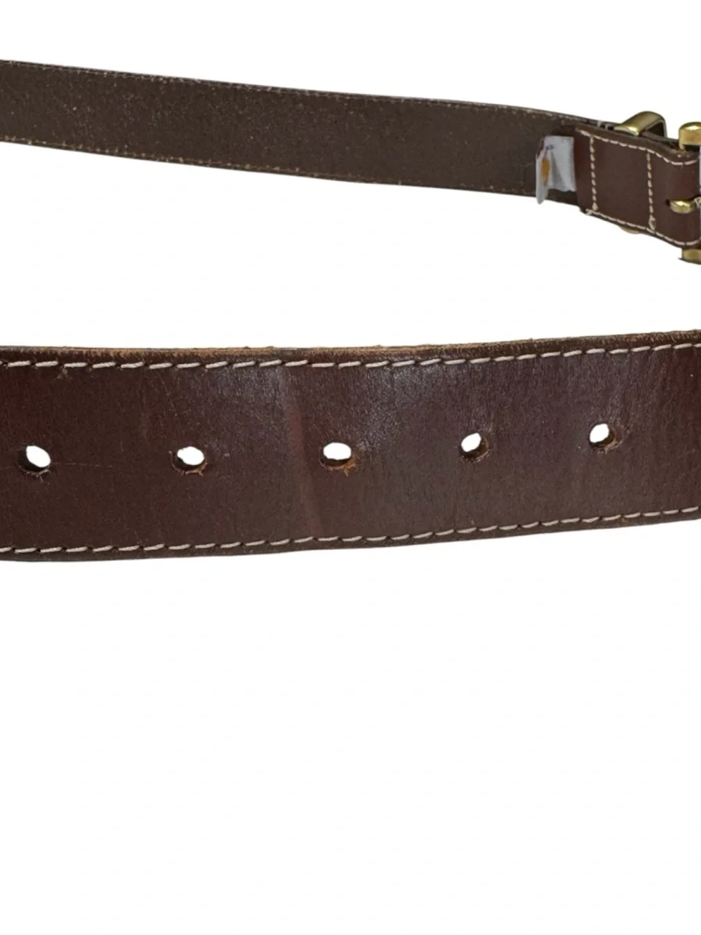 Carhartt Brown Leather Belt with Brass Buckle Size 40